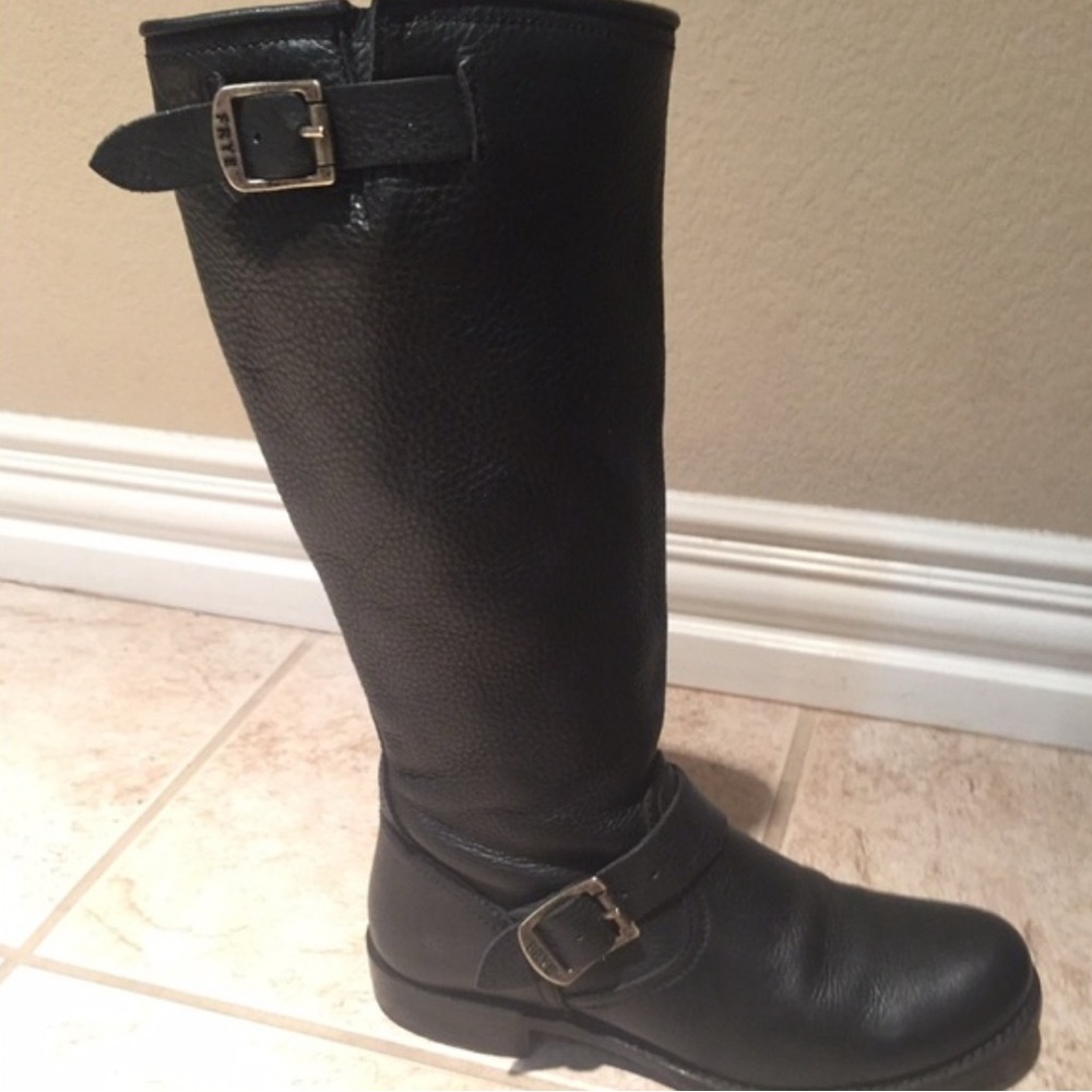 Frye Black Combat & Moto Boots